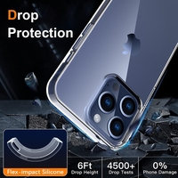 Husa de Protectie din Silicon, pentru Apple iPhone 15 Pro, PC, Antisoc, Rezistenta la Impact, Transparenta