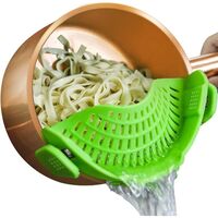 Strecurator Filtru pentru Vase, Flippy, din Silicon Rezistent la Temperaturi Inalte, Universal, Paste, Legume, Fructe, 23x12.5x6.7 cm Verde