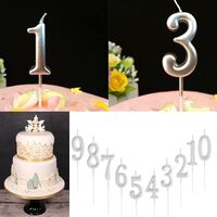 Lumanare de Tort, Flippy, Model Cifra 8, Party, 4.5 x 2.5 cm, din Parafina, Argintiu