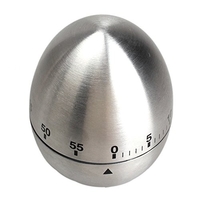 Cronometru de Bucatarie, Flippy, Mecanic, Forma de Ou, din Otel Inoxidabil, 60 min Timer, 8 x 6 cm, Argintiu