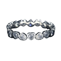 Inel Argint 925 Circular Inimi cu  Pietre M59