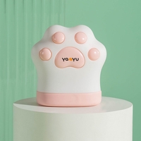 Ruleta Portabila, Flippy, Ruleta mini pentru Copii, Model Labuta de Pisica, cu Prindere, pentru Masurat Diametrul, 5.5 x 6.5 cm, Banda 1.5m, Roz