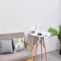 Set 10 Placi Tapet 3D, Flippy, 70 x 77 cm, Grosime 3 mm, din Polietilena, Model Caramida, Suprafata acoperita 5.3 mp, Alb