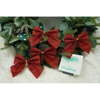 Set 6 fundite pentru brad, Rosii, clasice, cu sclipici, 8 x 9 cm, din poliester, Flippy