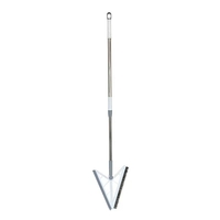 Matura Telescopica, Flippy, cu Doua Capete - Perie/Racleta 23 cm, Lungime 110 cm, din Plastic/Otel/Silicon, Gri