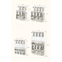 Suport pentru Depozitare Condimente, Ulei, Otet, Flippy, Montare pe Perete din 9 Piese, Uz Casnic, pentru Bucatarie, 31x13.5x36.8cm, Alb