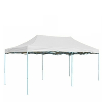 Cort Pavilion 3x6m Alb Pliabil Cadru Metal pentru Curte, Gradina, Evenimente