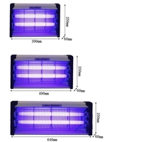 Lampa Electrica UV Anti Insecte, Flippy, Lumina Neon, 2 tuburi cu putere de 30W, Suspensie Perete, Carcasa din Plastic Metalica, 49 x 25 x 6 cm Alb Negru