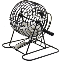 Joc Bingo Flippy, din metal, 75 bile albe, portabil, 21 x 21 cm, negru