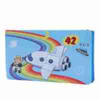 Set 42 Piese de Pictura si Desen, Flippy, Tip Penar, Model Elefant, 24.3 x 13 x 3 cm, Albastru