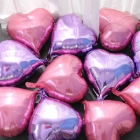 Balon din Folie Metalizata, Flippy, Figurina Inimioara, Model Simplu, Tematica Iubire, 40 cm, Ambalaj Individual, Pai Inclus, Umflare cu Aer sau Heliu, Mov Deschis