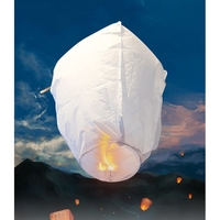 Set 3 Lampioane Zburatoare, Flippy, Hartie Biodegradabila, 82 x 45 x 31 cm, Alb