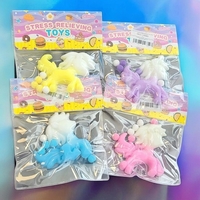 Jucarie Antistres Squishy, Flippy, cu Revenire Lenta, Squeeze Pinch Family, Model Unicorn, Ambalaj Transparent, multicolor