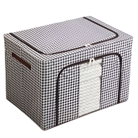 Cutie de Depozitare Pliabila, Flippy, Cu fermoar Bidirectional, 24 L, Textil, 40x30x20 cm, Cadru Metalic, o Fereastra, Suport Baza Stabil din Plastic, Design Zebra, Alb Negru