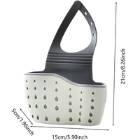 Suport Scurgere pentru Burete si Laveta de Vase Bucatarie, Flippy, Verde, Curea Reglabila, Plastic Flexibil, 15x 5x 21cm