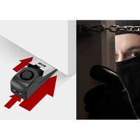 Opritor pentru Usa cu Alarma, Flippy, 120DB, cu Baterii, cu 3 Trepte de Sensibilitate, Antialunecare, Buton ON-OFF, 14x4.5x4 cm, Negru