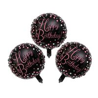 Balon din Folie Metalizata, Flippy, Figurine, Model 2, Happy Birthday, Tematica Aniversare, 45 cm, Ambalaj Individual, Pai Inclus, Umflare cu Aer sau Heliu, Multicolor