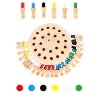 Joc de Memorie, Flippy, pentru Toata Familia, din Lemn, Diametru Tabla de Joc 16 cm, Interactiva, +4 Ani, 6 Culori, Multicolor