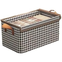 Cutie Depozitare, Flippy, Capac Transparent, Model In Carouri, Model Mare, Maro