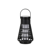 Lampa Solara pentru Gradina, Flippy, Reincarcabila de la Soare, Model Felinar, Portabila cu Picior, Lumina Calda, 12 cm, Negru
