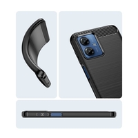 Husa de Protectie pentru Motorola Moto G14, Flippy, Protectie 360, din TPU cu element de Carbon, Anti Alunecare, 1.8 mm, Negru