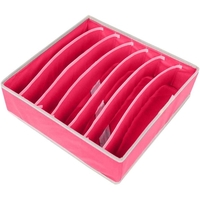 Cutie De Depozitare, Flippy, Pentru Lenjerie, Sosete Si Sutiene, Material Textil, 7 Compartimente, 32 x 32 x 10 cm, Culoare Roz