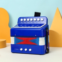 Acordeon Pentru Copii, Flippy, Acordeon Jucarie pentru Educatie Timpurie, 7 butoane 2 bass, Acordeon Instrument Muzical pentru Copii, 18 x 17 x 10 cm, Albastru