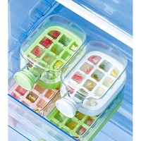 Forma de Gheata, Flippy, 2in1, Tip Sticla cu Pai, 500 ml, 12 Cuburi, 16.3 x 10.8 x 8 cm, Roz
