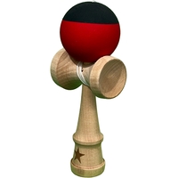 Kendama X Originala, Flippy, 18 cm, Profesionala, +9 Ani, din Lemn, Model 2 Culori, Rosu/Negru