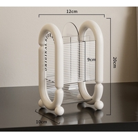 Cutie pentru Depozitare Cosmetice, Flippy, pentru Pensule, Creioane si Buretei, 4 Compartimente, din Plastic, 12 x 10 x 20 cm, Alb