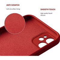 Husa protectie Flippy compatibila cu Apple iPhone 12 Liquid Silicone Ring cu suport rotativ Rosu