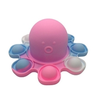 Jucarie Antistres, Flippy, Tip Pop It, Caracatita Reversibila, din Silicon, 20 x 10 cm, Multicolor/Lila