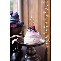 Lumanare de Tort, Flippy, Model Cifra 3, Party, 4.5 x 2.5 cm, din Parafina, Rose Gold