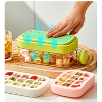 Forma de Gheata, Flippy, 2in1, Tip Sticla cu Pai, 500 ml, 12 Cuburi, 16.3 x 10.8 x 8 cm, Verde