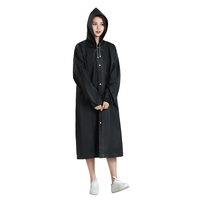 Pelerina de Ploaie, Flippy, pentru Adulti 150-180 cm, din EVA, Impermeabila, Rezistenta la Vant, Inchidere cu Capse, 140 g, Negru