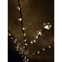 Decoratiune Luminoasa, Flippy, Crenguta, cu Baterii, 72 LED -uri, Flori, Alb Cald