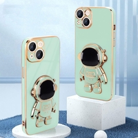 Husa de Protectie TPU 2in1, Flippy, pentru Apple iPhone 15, Astronaut cu Suport, Antisoc, Rezistenta la Impact, Protectie Camera, Verde