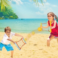 Joc Spikeball, Flippy, pentru Copii, Joc in 2, pentru Plaja, Parcuri, Interior, 2 Plase, 2 Mingi, Senzorial, Prinderea Mingii, 50x30 cm, Multicolor