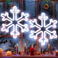 Fulg de Nea Luminos, Flippy, 96 Led, cu Joc de Lumini, Transformator Inclus, 50x50 cm, Alb, Lumini Multicolore