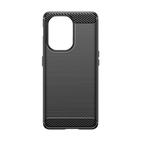 Husa Protectie pentru OnePlus Nord 3, Flippy, din Silicon TPU Moale, Textura Periat, Anti Cadere, cu Element Carbon, Negru