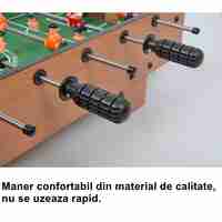 Masa de fotbal cu teren si 18 jucatori Flippy, 6 manere, cu tablou pentru scor, din metal, lemn si ABS, 50 x 25 x 18 cm, cu picioare, pentru copii/adulti