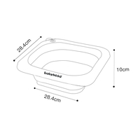 Lavoar Pliabil, Flippy, pentru Copii 1-8 Ani, 28.5x28.5x10 cm, din PE+PP, 3.5l, Model Fata, Gri