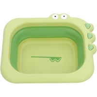 Lavoar Pliabil, Flippy, pentru Copii, din PP/TPE, Portabil, Model Crocodil, 30x24.5x9 cm, Verde