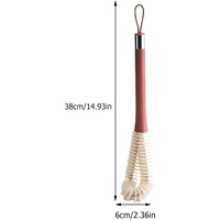 Perie de Curatat Pahare, Sticle, Biberoane, Flippy, cu Maner Lung, Uz Casnic, Silicon, Ergonomic, 3.9x5.4x38.5cm, Rosu