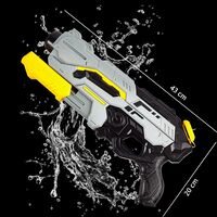 Pistol cu Apa de Inalta Presiune pentru Copii, Flippy, Jucarie Pistol cu Apa, Capacitate 1.5 L, 43 x 20 x 4 cm, Petrecerile de Vara, 4-12 Ani, Negru Gri