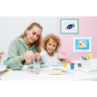 Rama Foto Flippy, cu Magnet, din Lemn, cu Spatiu Pentru Depozitare, Pentru Desene si Picturi A4, Sticla Securizata, Rama MDF, 21x30 cm, Roz