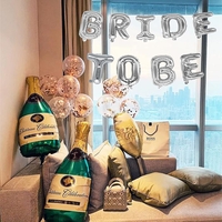 Set Baloane din Folie Metalizata, Flippy, Model Bride to Be, Litere de 40 cm, Baloane Party, Ambalaj Individual, Pai Inclus, Umflare cu Aer sau Heliu, Argintiu