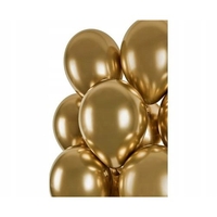 Set 10 Baloane din Latex Chrome, Flippy, Model Party, 13 cm, Gold, 1 g