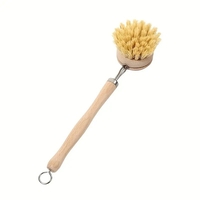 Perie de Curatat Vase si Alimente, Flippy, din Lemn de Fag cu Coada, 24 x 5.8 cm, Perie din Sisal, Crem