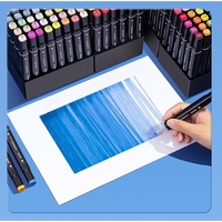 Set 24 Markere, Flippy, pe Baza de Ulei, Dublu Capat, Subtire 1mm si Gros 6 mm, Geanta Depozitare, 15 cm, Multicolor